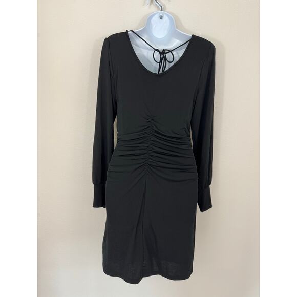 19 Cooper Black Long Sleeve Ruched Bodycon Mini Dress | Size M | NWT - Picture 5 of 6
